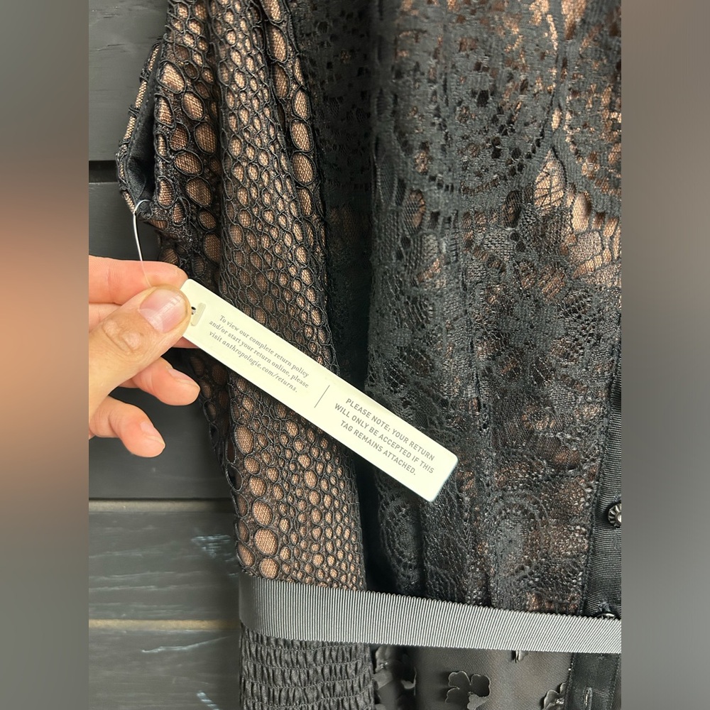 Anthropologie Black  Lace Dress NEW - Picture 5 of 12